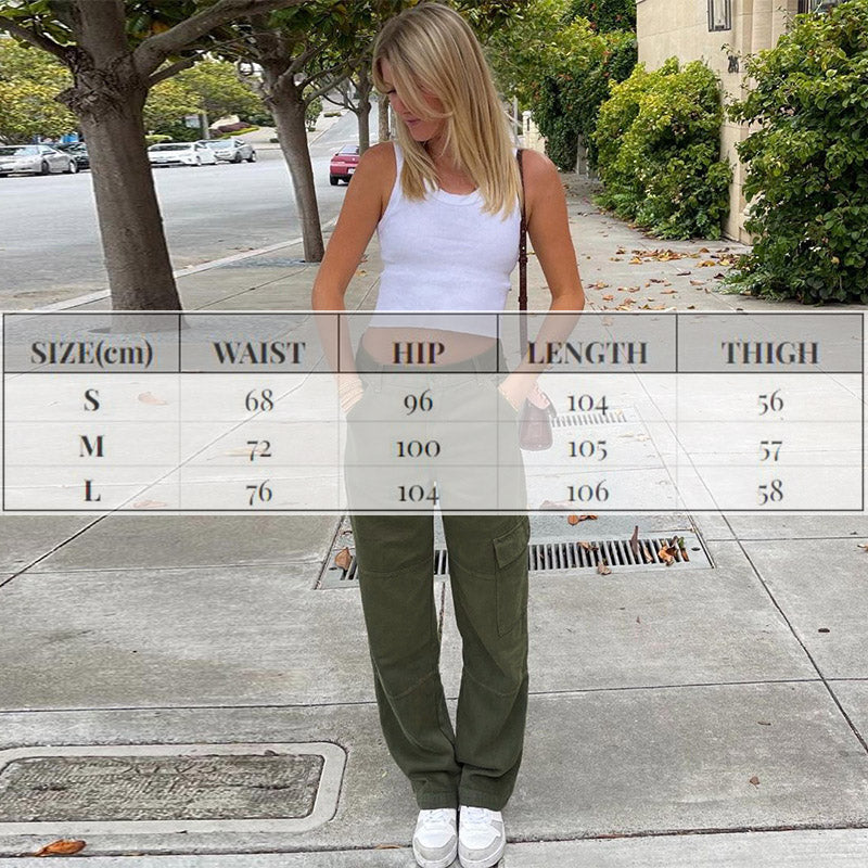 Green Pockets Cargo Pants