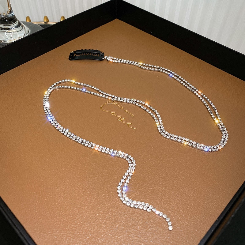 Rhinestone Tassel Chains Headdress