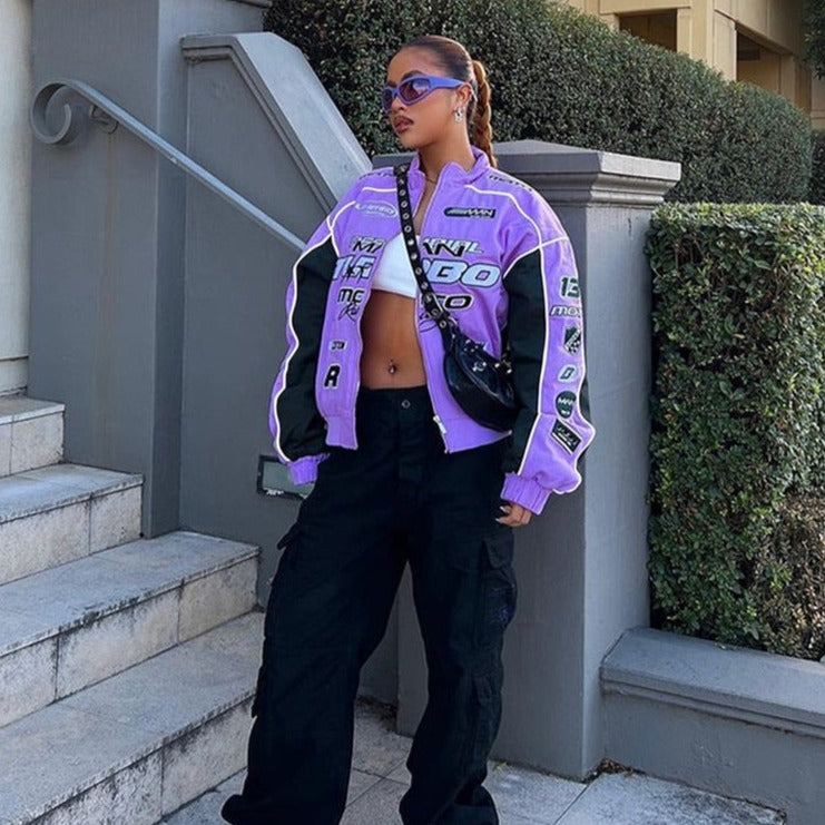 Purple Print Racing Jacket