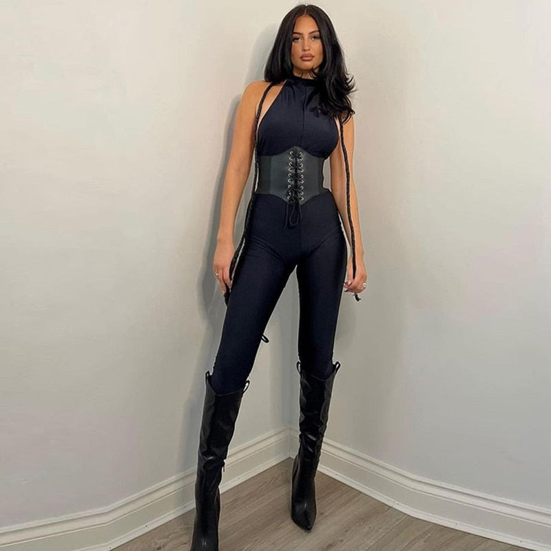Halter Backless Bodycon Jumpsuit