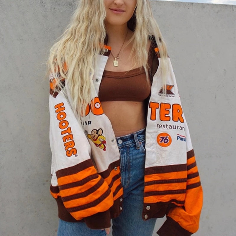 Orange Hip-hop Street Style Jacket