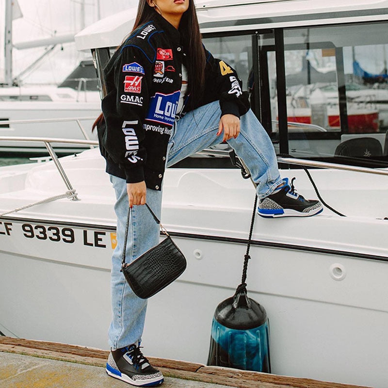 Black Bomber Race Car Jacket