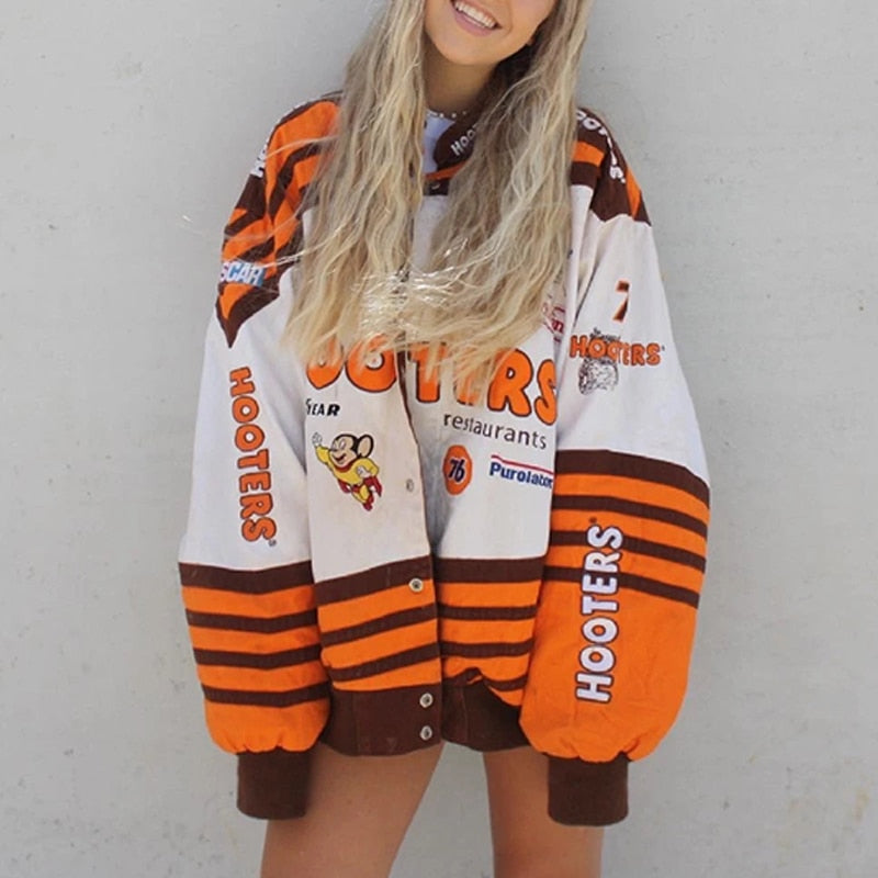Orange Hip-hop Street Style Jacket