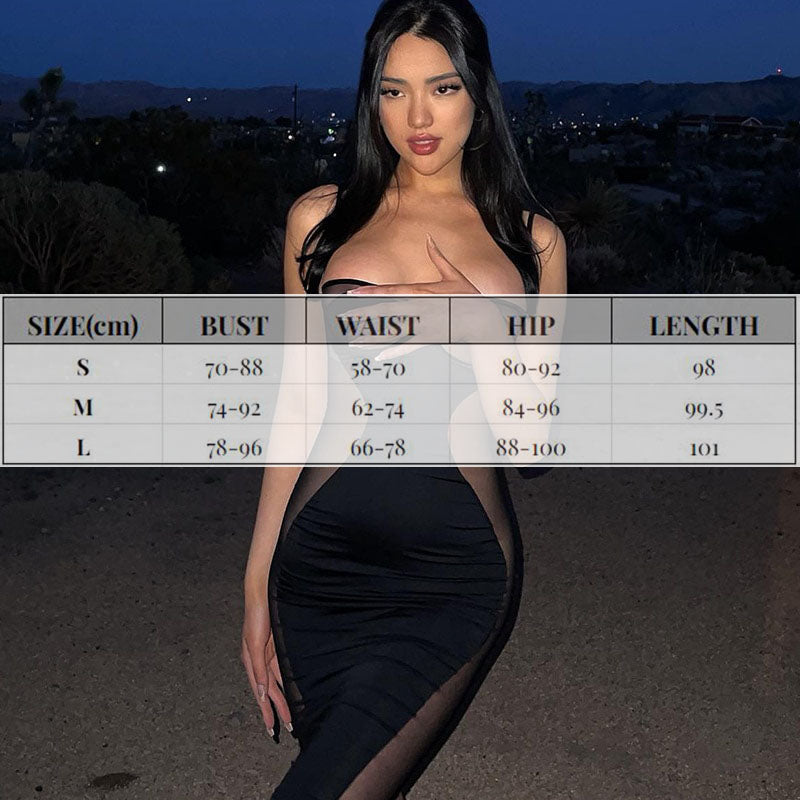 Patchwork See Through Mesh Dress