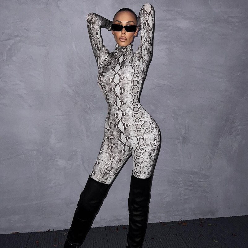 Fashion Snake Print Jumpsuit