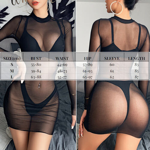 Transparent Black Party Dress