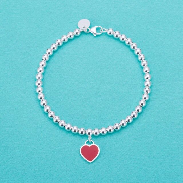 Personality Heart Silver Beads Bracelet