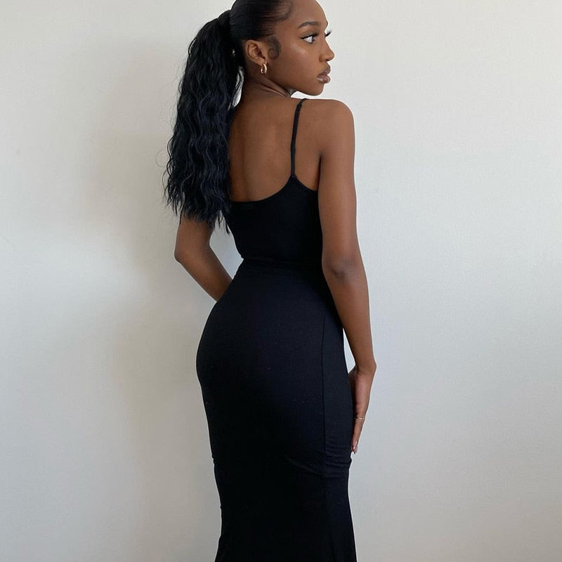 Trumpet Style Black Maxi Dresses