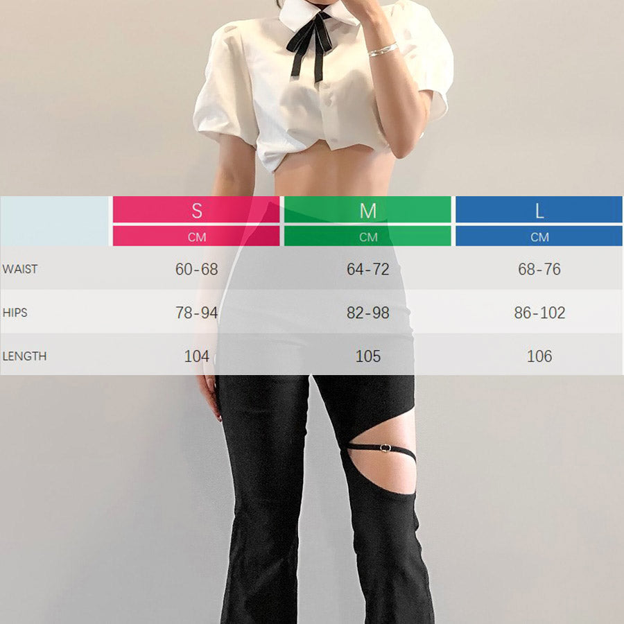 Thigh Cut Flared Trousers