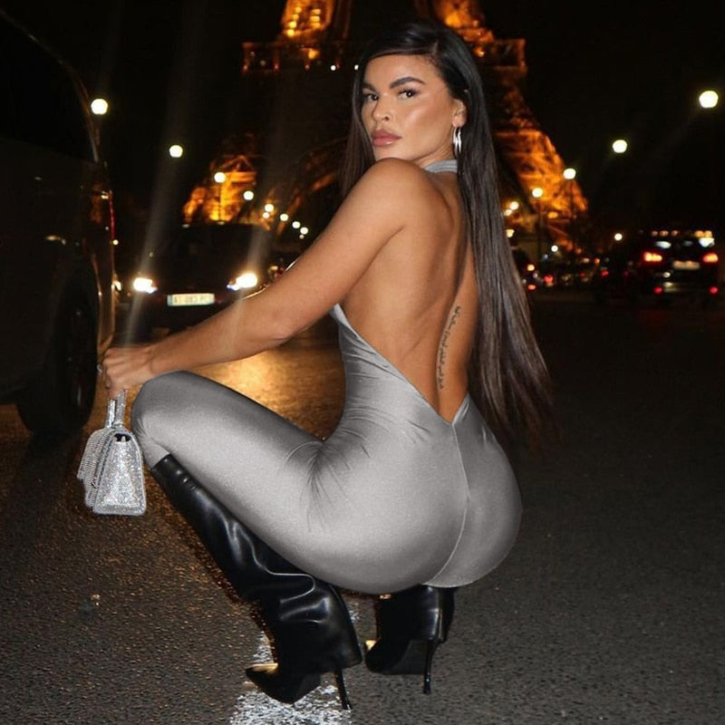 Halter Backless Bodycon Jumpsuit