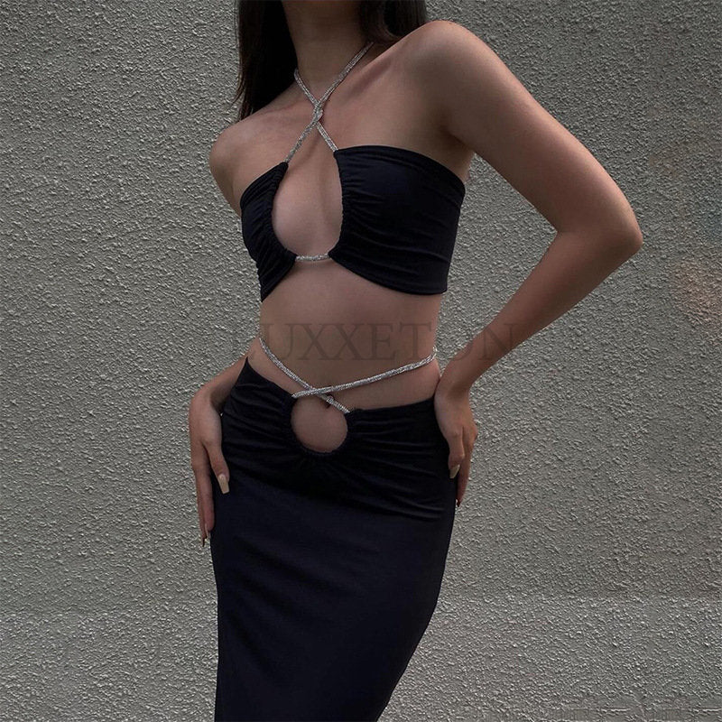 Elegant Chain Straps Outfit Set