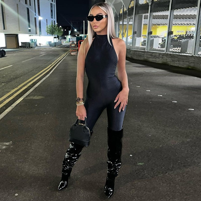 Halter Backless Bodycon Jumpsuit