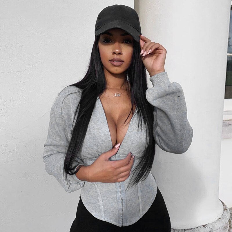 Patchwork Hooded Corset Top