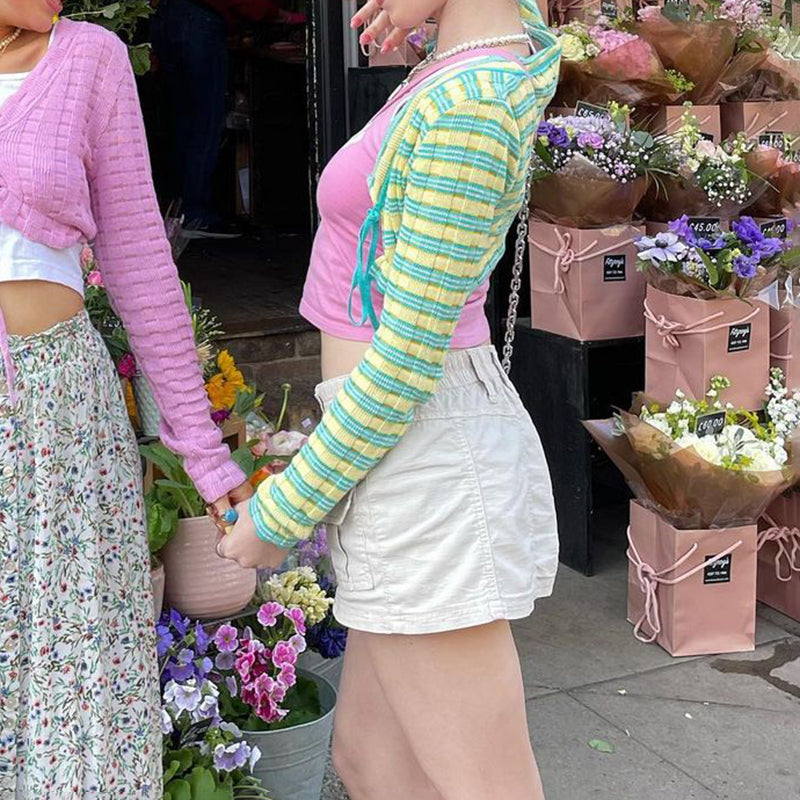 Retro Solid Mini Cargos Skirts