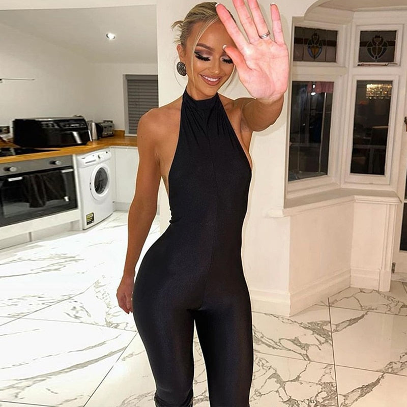 Halter Backless Bodycon Jumpsuit