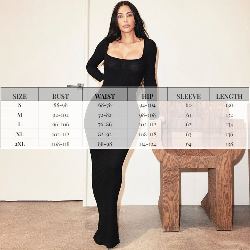 Square Neck Tight Stretch Dress