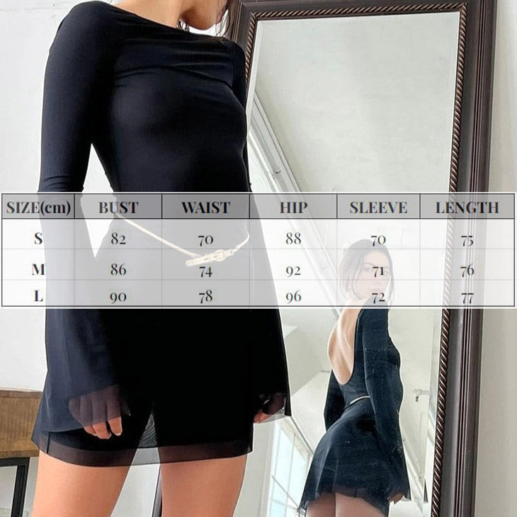 Elegant Mesh Backless Mini Dress