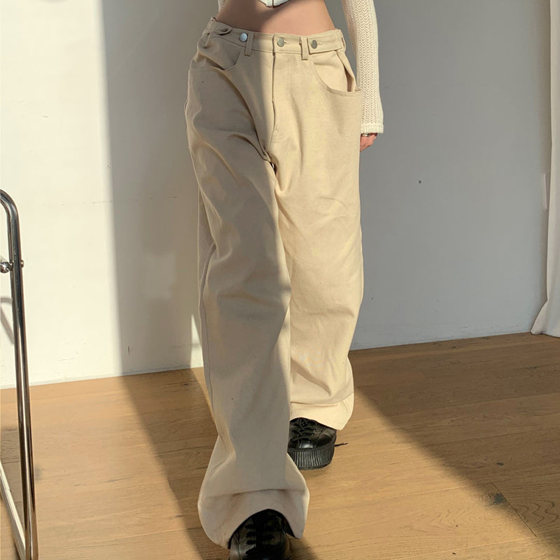 High Waist Straight Baggy Pants