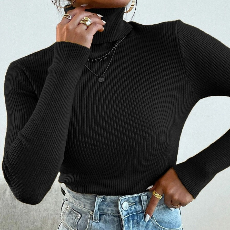 Casual Turtleneck Knitted Sweater