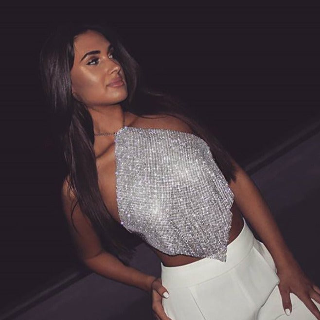 Luxury Rhinestones Triangle Top