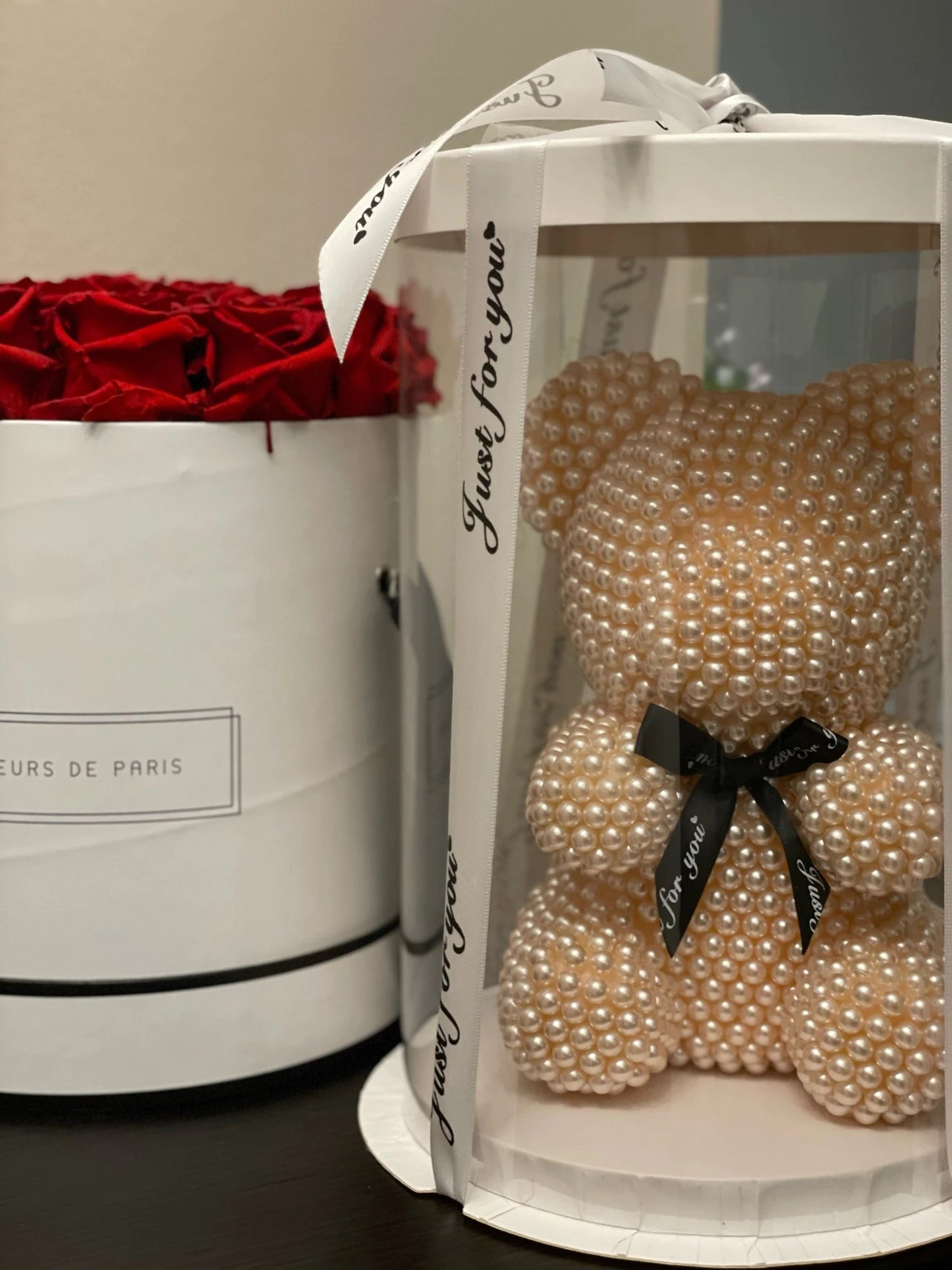 Romantic Teddy Bear Pearls Gift