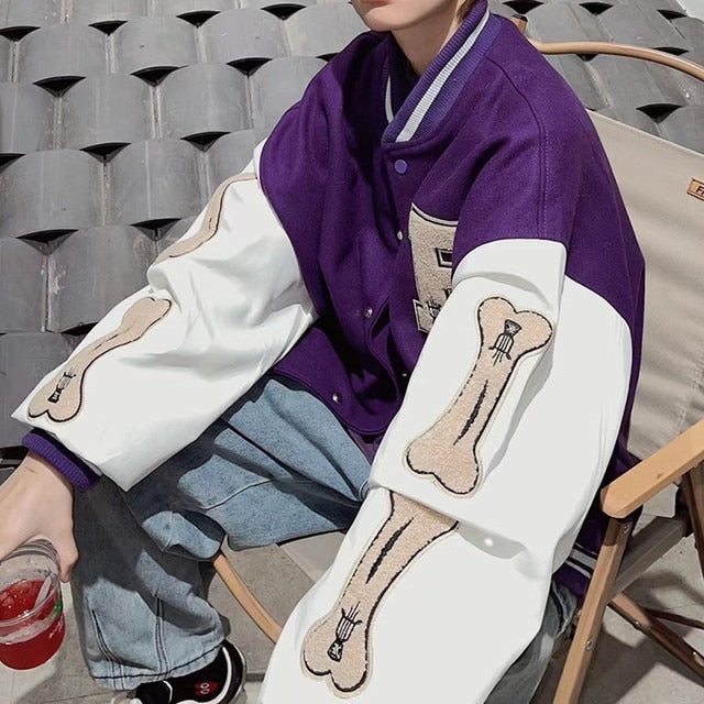 Bone Patchwork Racing Jackets