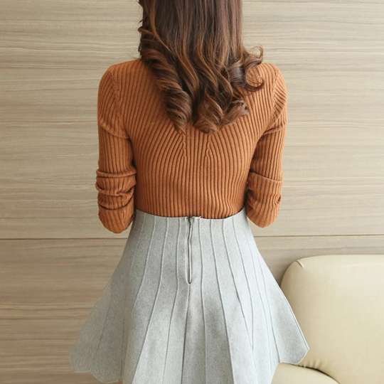 Turtleneck Casual Fashion Skinny Sweater Top