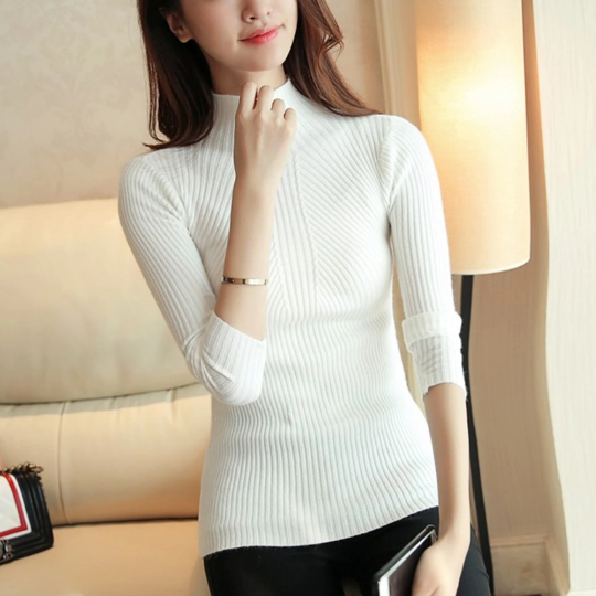 Turtleneck Casual Fashion Skinny Sweater Top