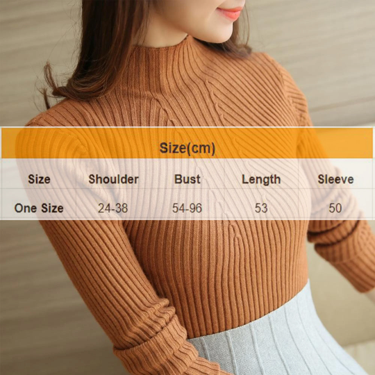 Turtleneck Casual Fashion Skinny Sweater Top