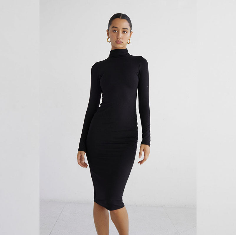 Thick Turtleneck Bodycon Dress