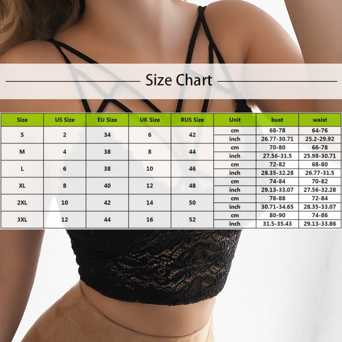 Women's Sexy Black Laced Push Up Bralette