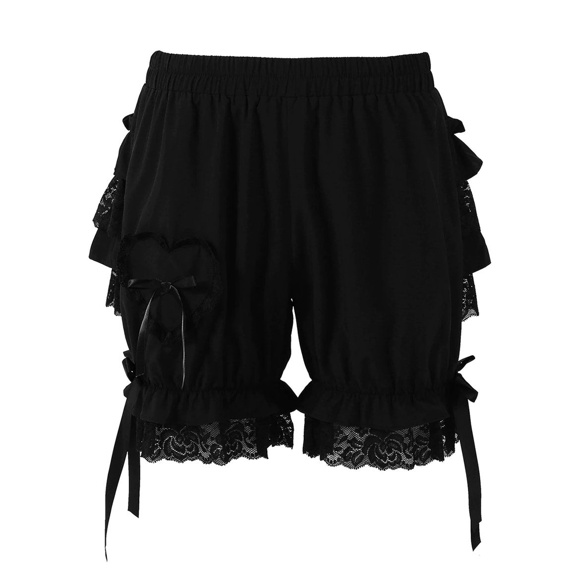 Pumpkin Layered Ruffles Victorian Style Vintage Shorts