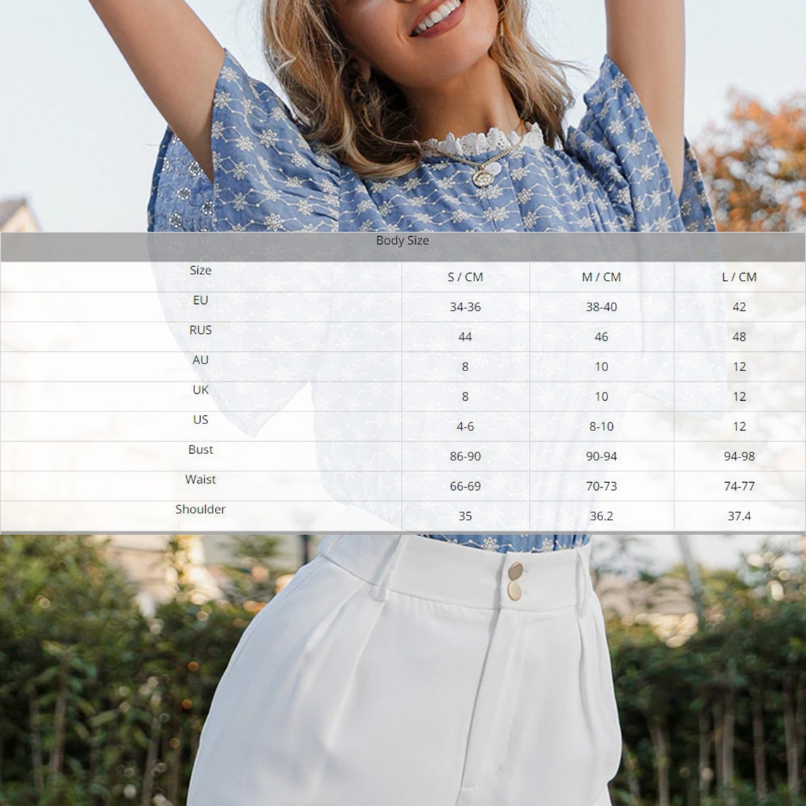 Simple Embroidery Floral Ruffles Blouse