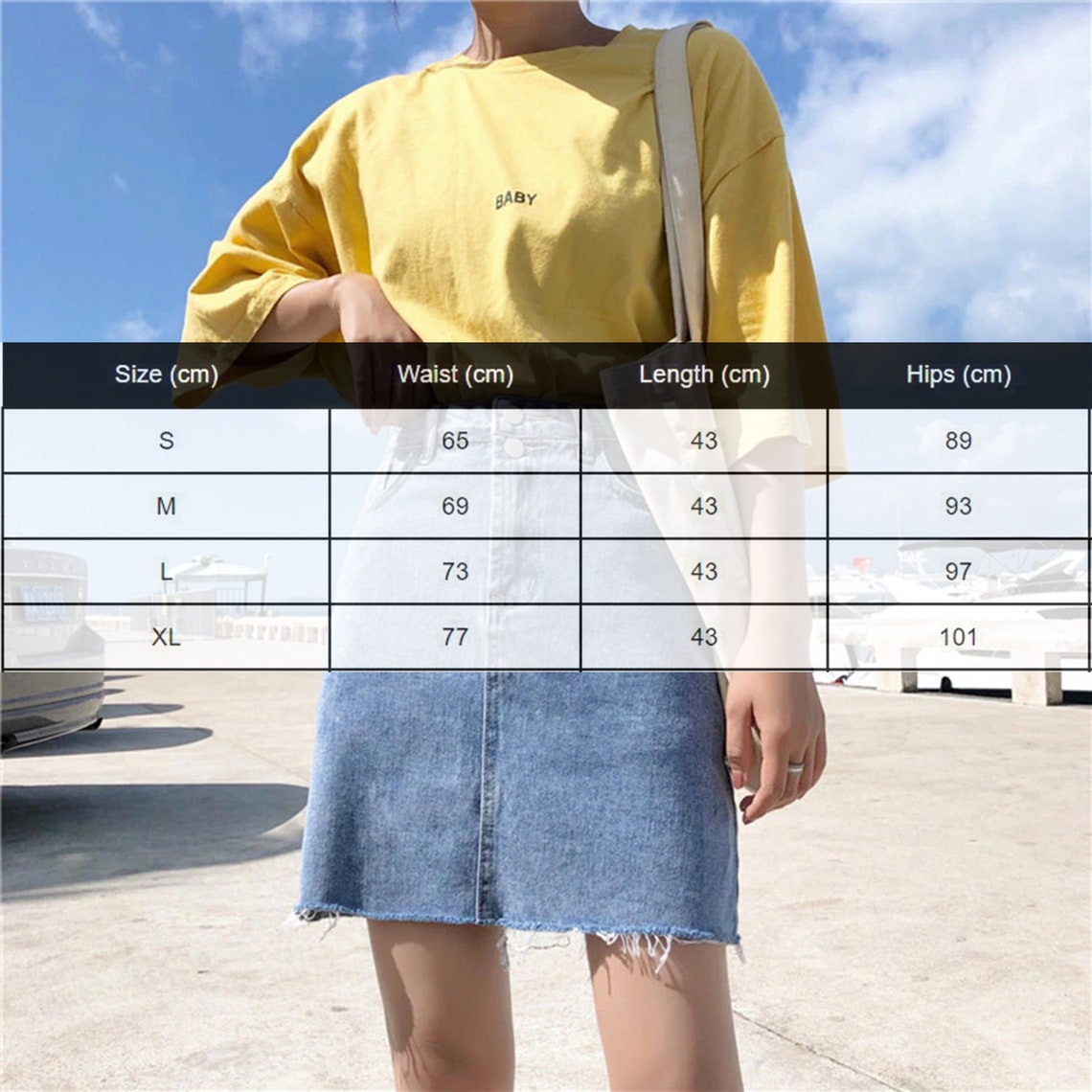 Casual High Waist Style Pockets Denim Skirt