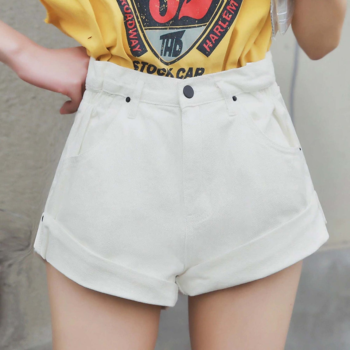 Wide Leg Vintage High Waist Women's Denim Shorts