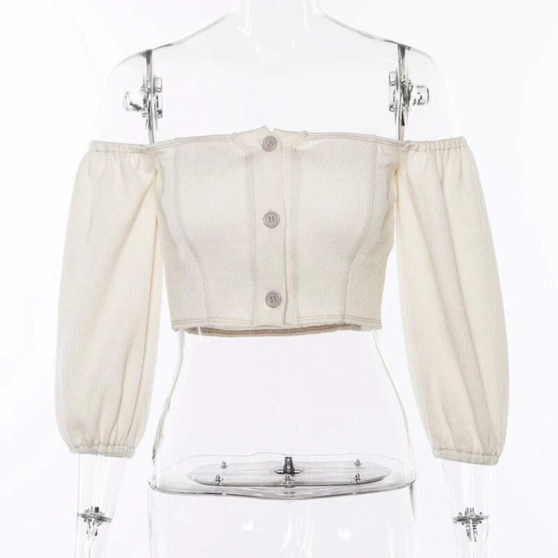 Off Shoulder Slash Neck Sexy Crop Top