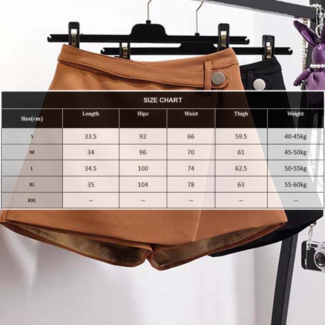 Stylish Single Button Belt Style Wide Leg Shorts