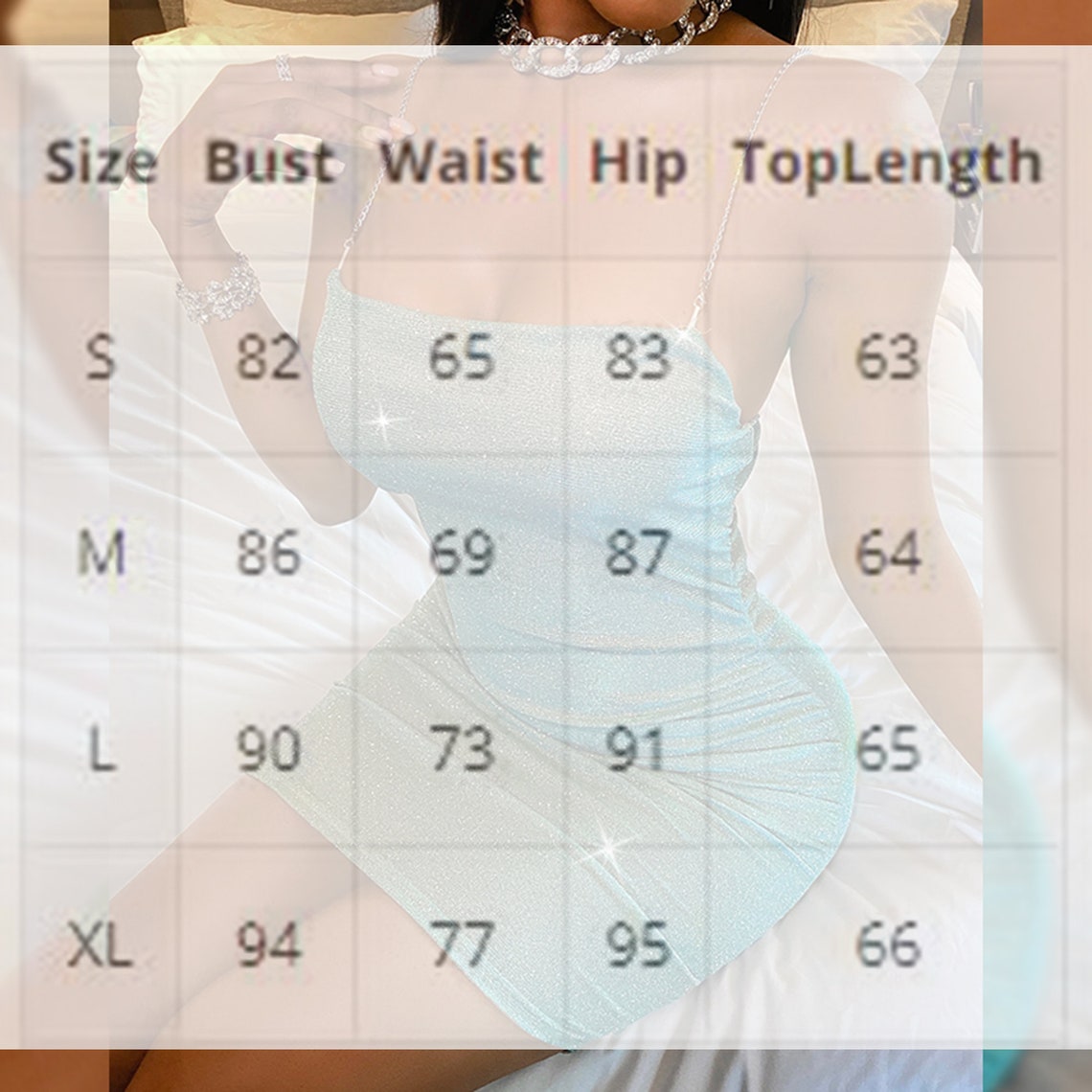 Fine Chain Shiny Sequined Spaghetti Straps Bodycon Dress