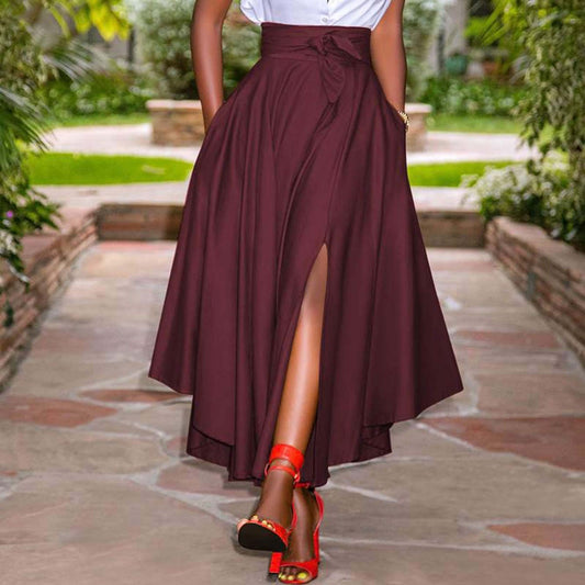 Irregular Holiday Fashion High Waisted Long Skirt