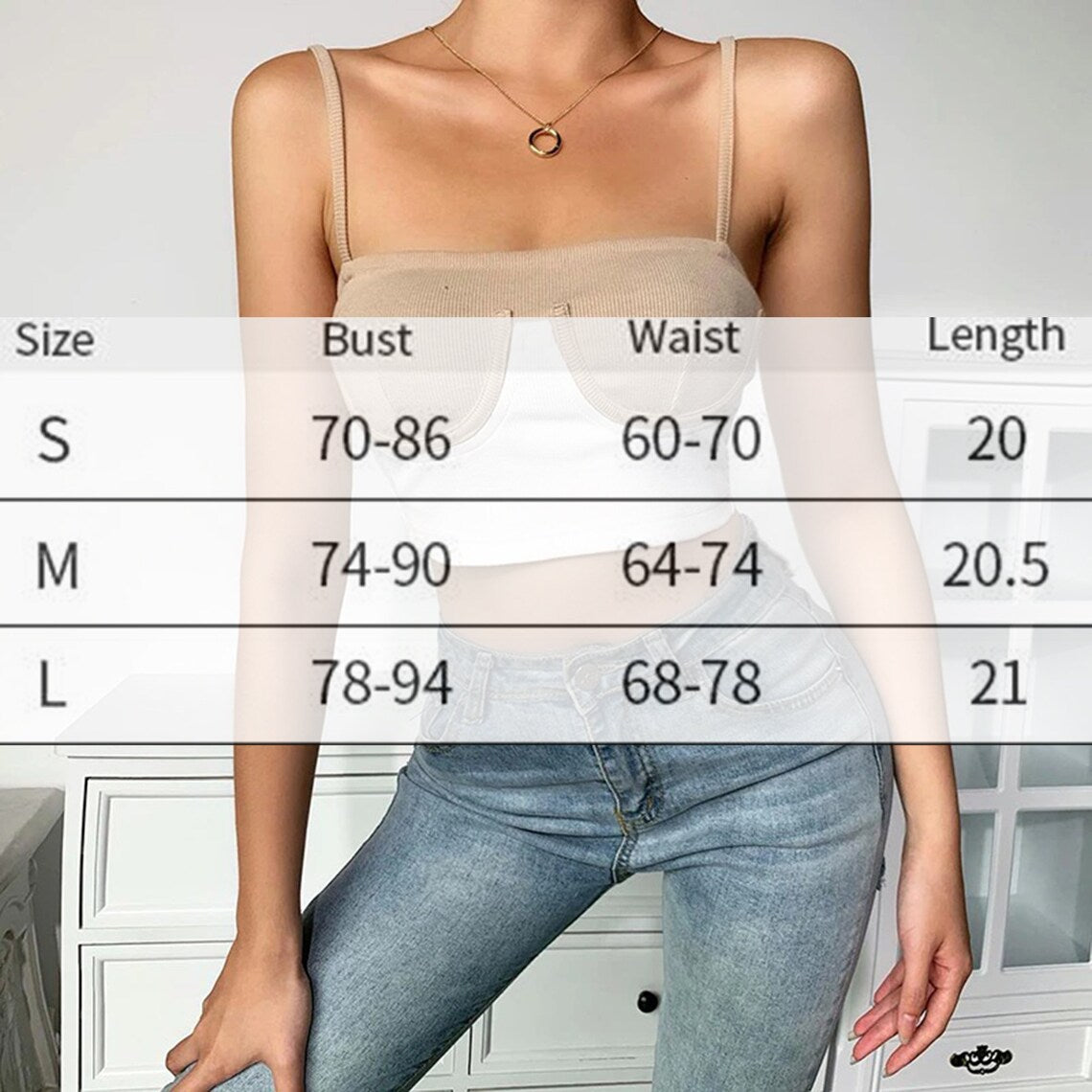 Casual Ribbed Knit Slash Neck Camisole Patchwork Top