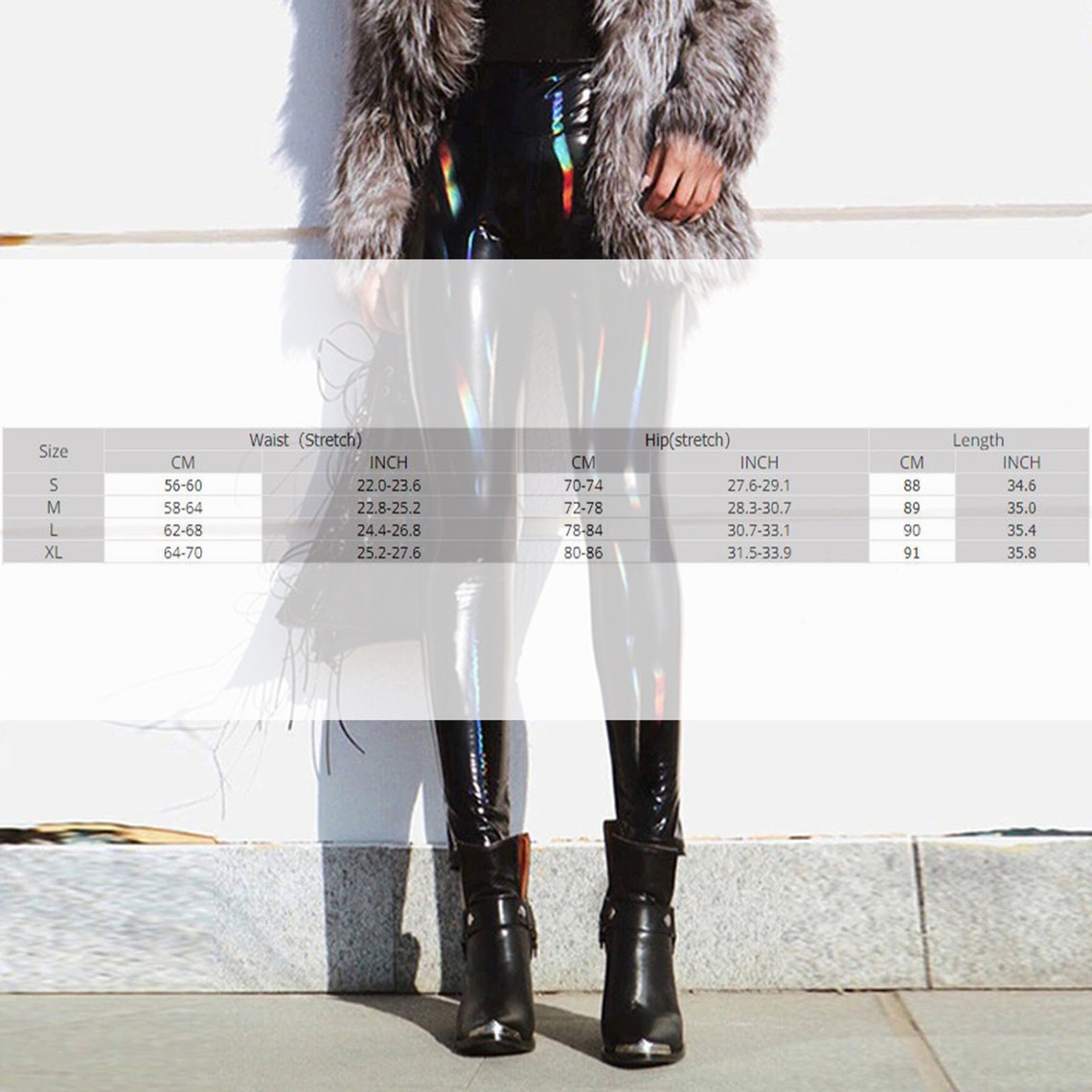 Black Shiny High Waisted Sexy Skinny Leather Long Pants