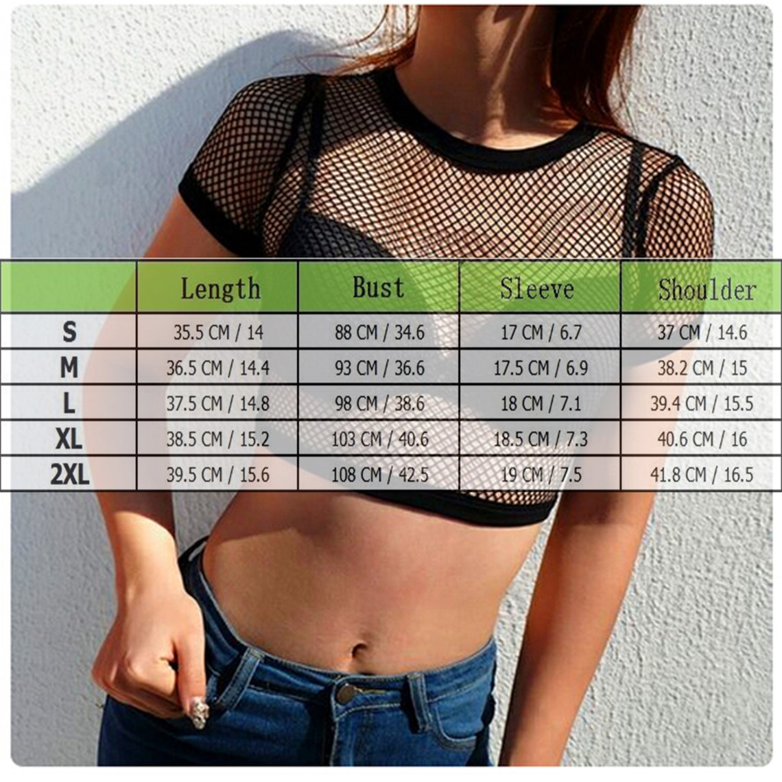 Sexy See-through Hollow Out Cuts Style Fishnet Top