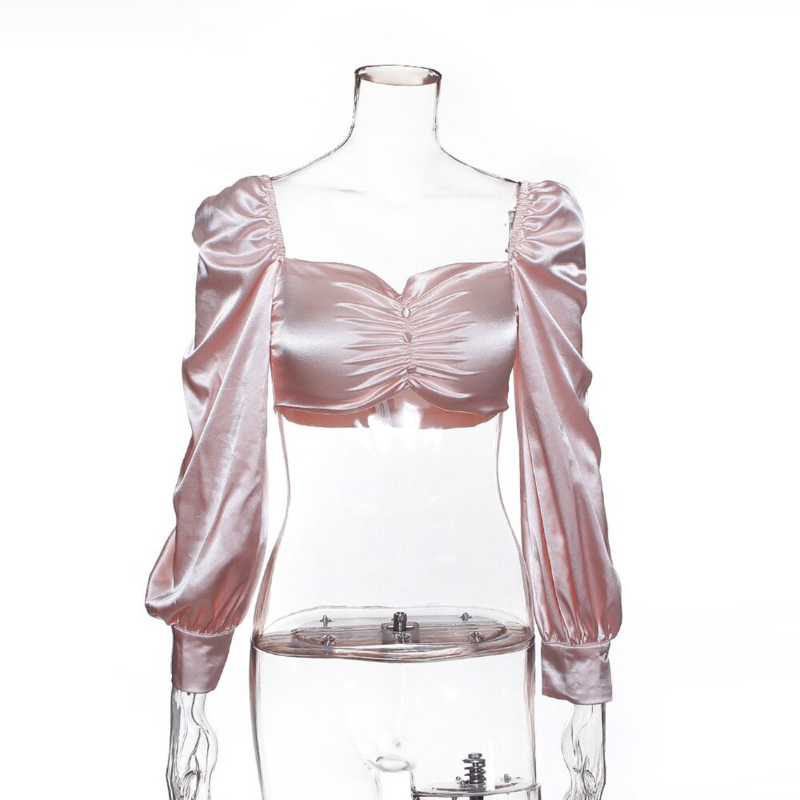 Trendy Puff Shoulder Long Lantern Sleeves Top