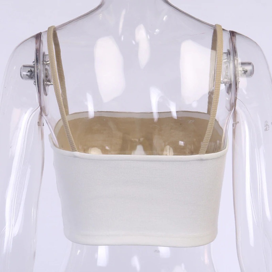 Casual Ribbed Knit Slash Neck Camisole Patchwork Top