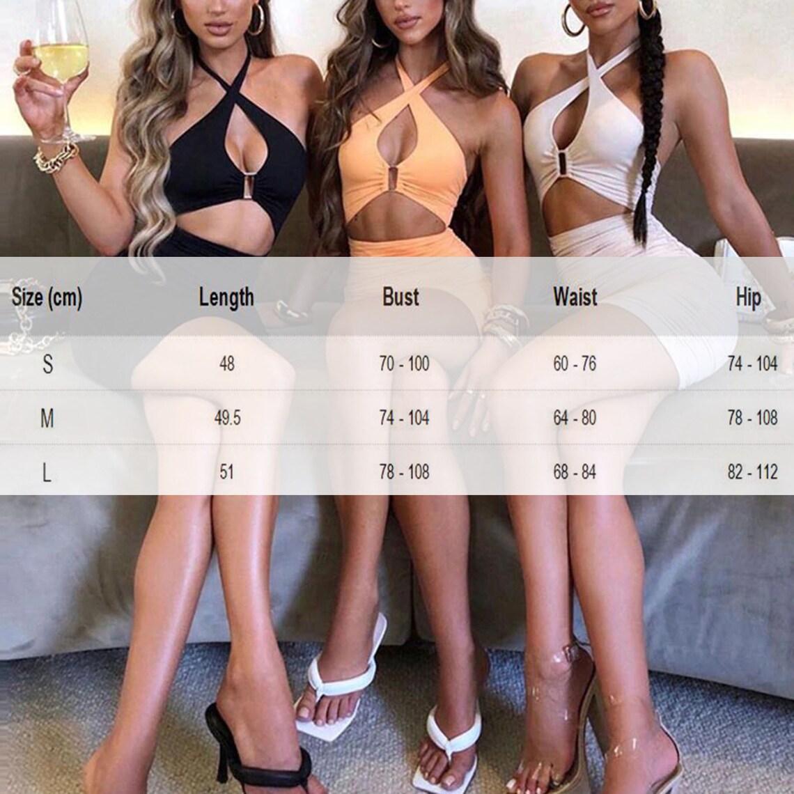 Crossed Halter Straps Solid Classy Ruched Dress