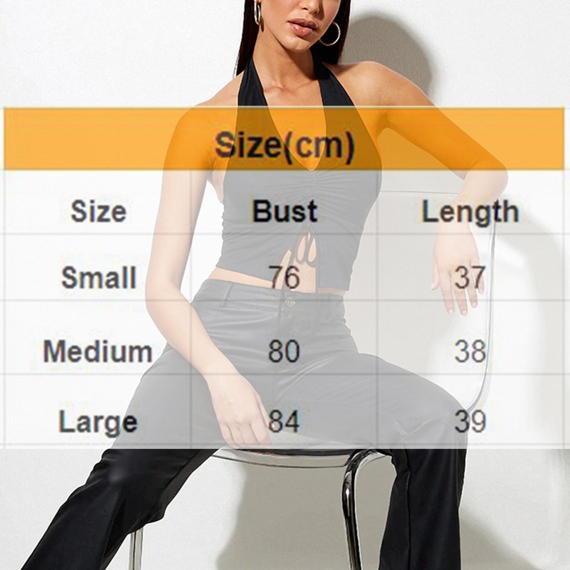 Black Drawstring Ruched Halter Cropped Top