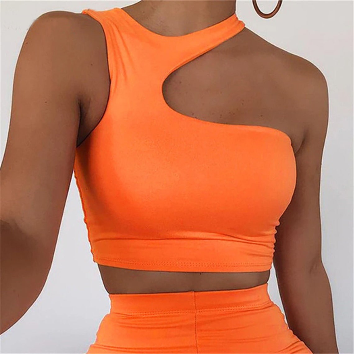 Irregular Cut Out Fashion Crop Top