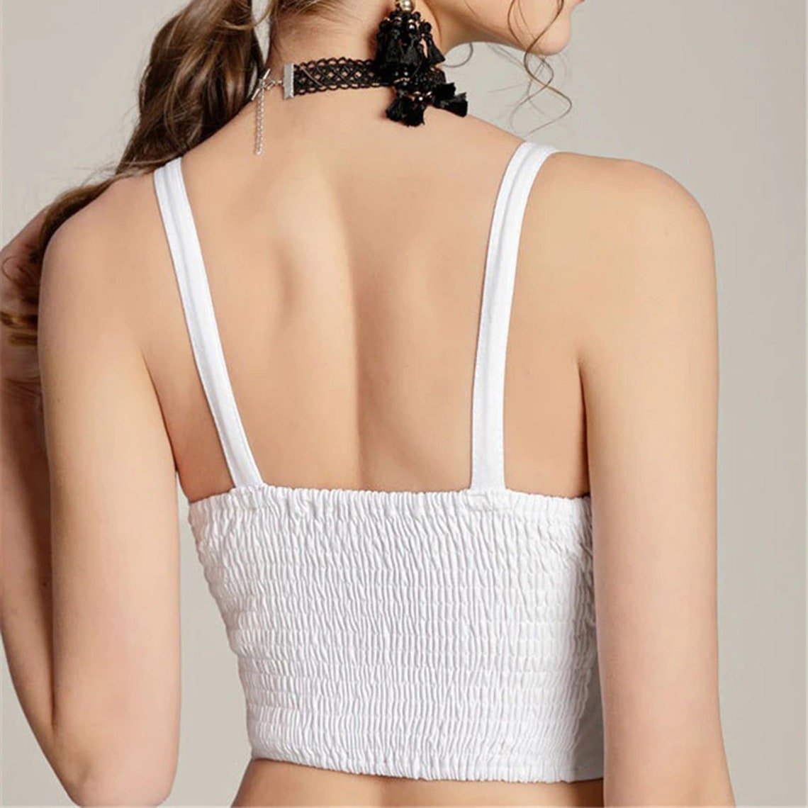 Stylish Sexy Button Down Bustier Retro Crop Top