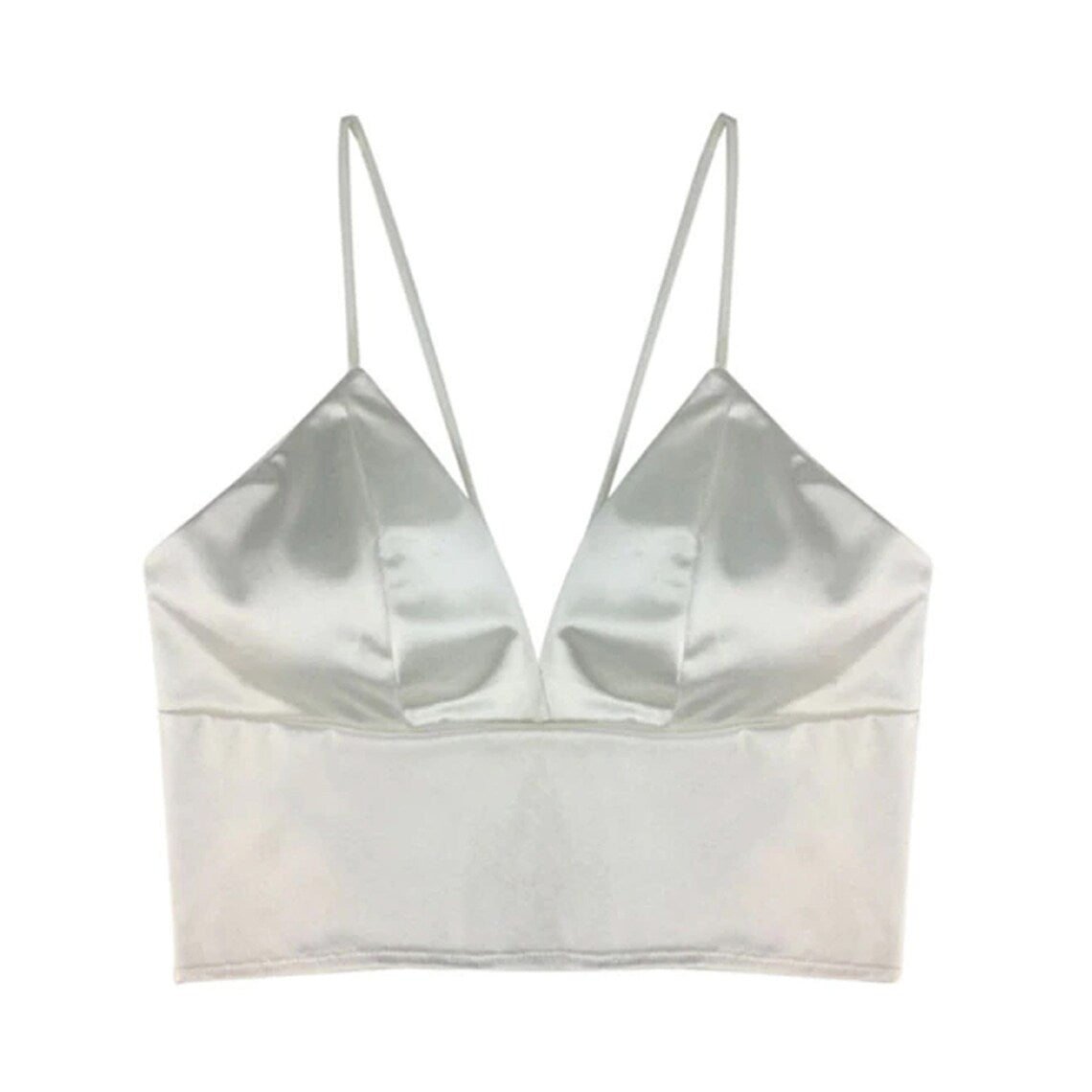 Satin Crop Tops Underwire Bralette Top