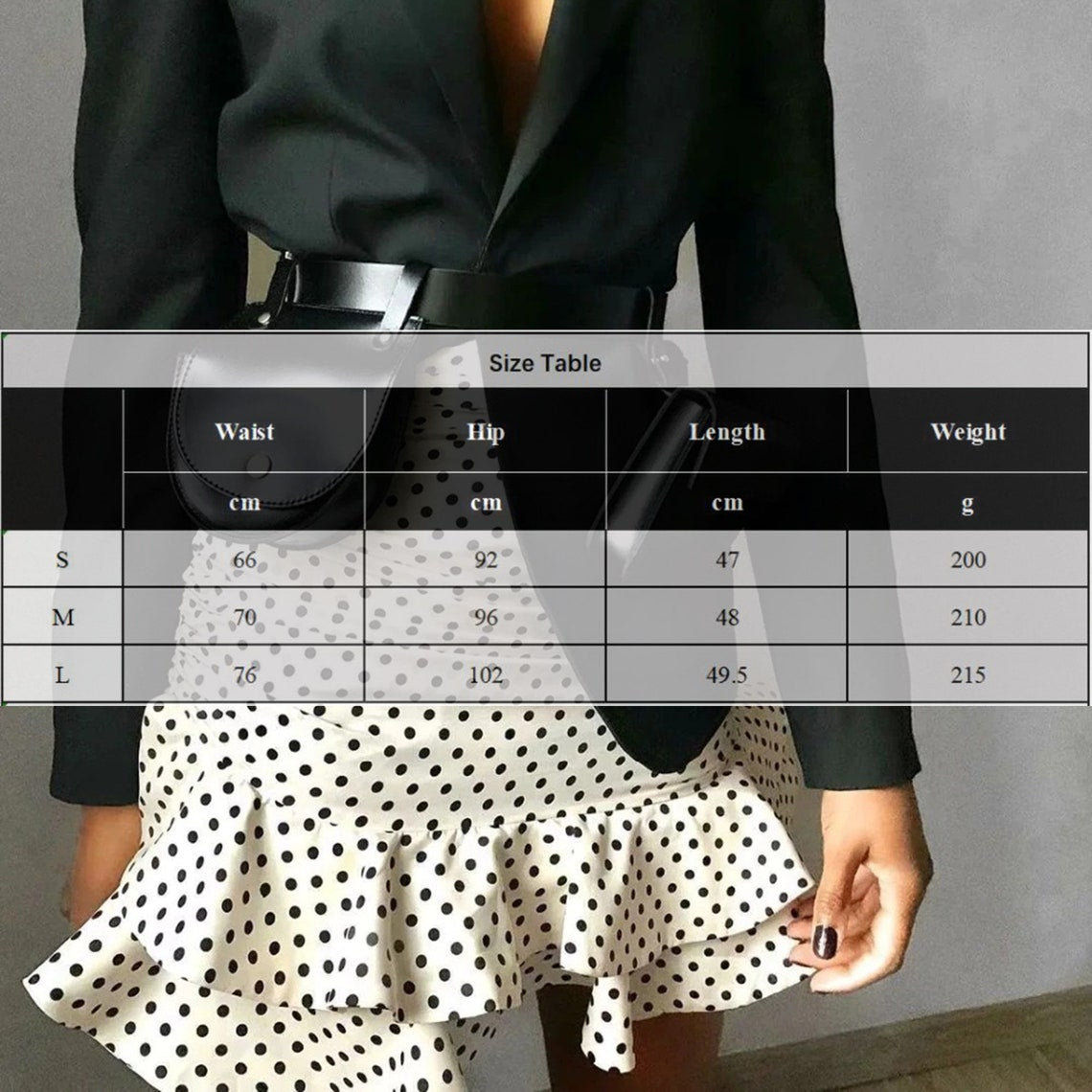 Vanilla Polka Dot Print Irregular Ruffles Mini Skirt